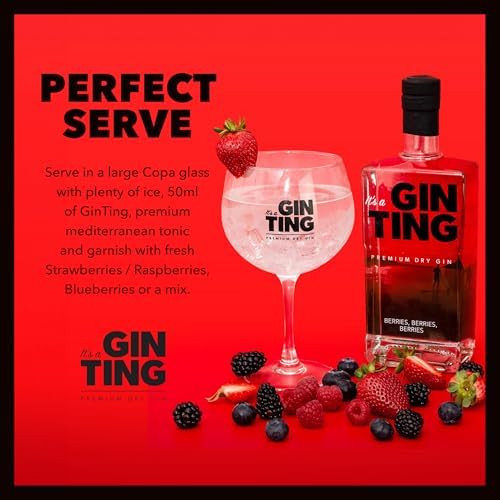 GinTing Berries, Berries, Berries | Flavoured Gin 70cl | London Dry Gin with Delicious Berry and Fruit Gin Twist – Packed with Strawberry, Blueberry, Blackberry & Raspberry Gin Botanicals