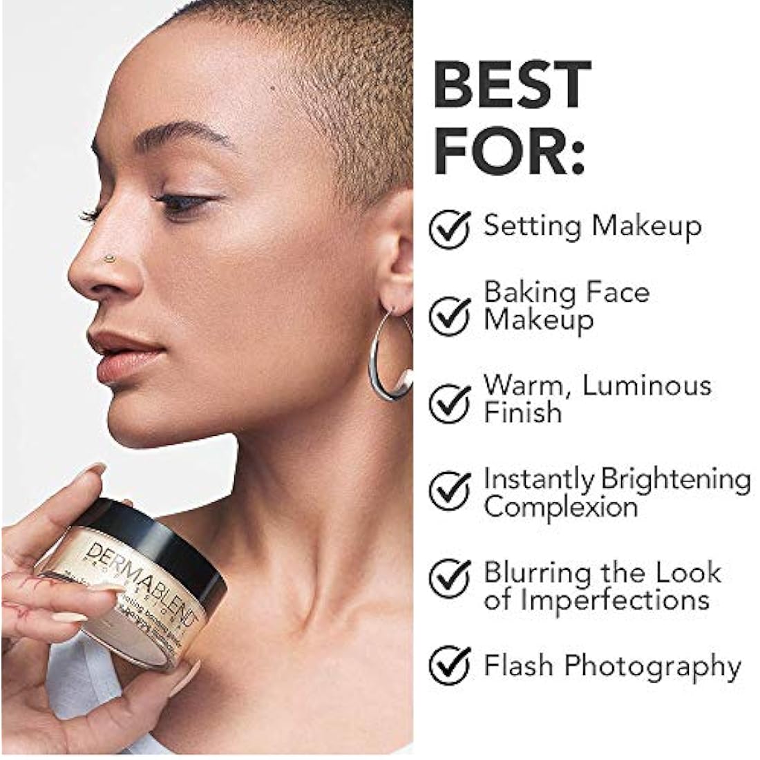 Dermablend Professional Illuminating Banana Loose Setting Powder - Sets Face and Body Makeup for Up to 16 Hours - Instantly Brightens Complexion - For All Skin Types, Tones, Conditions - 18g