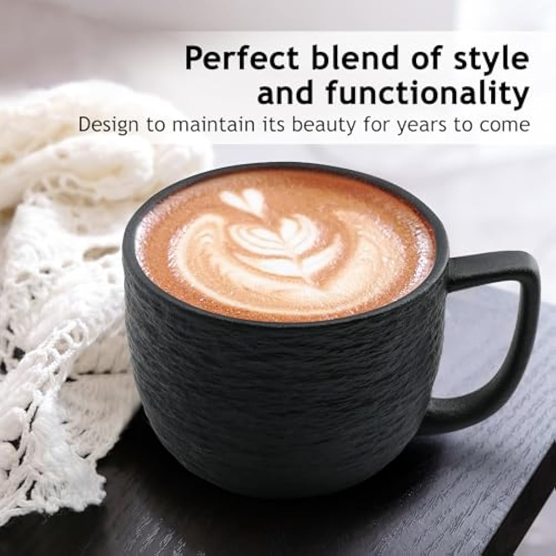 MIAMIO - 450 ml Coffee Mugs/Mug Set of 4 - Ceramic Mug for Coffee, Latte, Cappuccino, and Tea - Oasis Collection