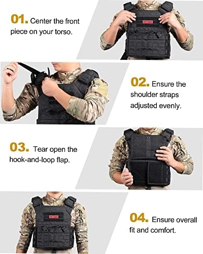 OneTigris PLPC Plate Carrier - Airsoft Tactical Vest - Advanced Version - 500D Nylon Military Combat Vest for Paintball Wargame CS Outdoor
