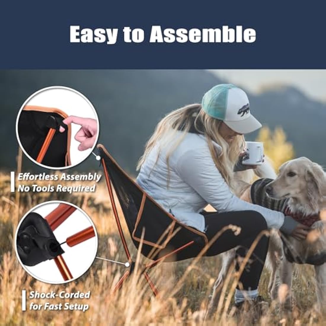 TREKOLOGY YIZI GO Camping Chair for Adult – Compact, Foldable, Lightweight 0.9 kg, 136 kg Capacity, Durable Aluminum, Quick Setup, Ideal for Backpacking, Beach, and Outdoor Adventures (Black)