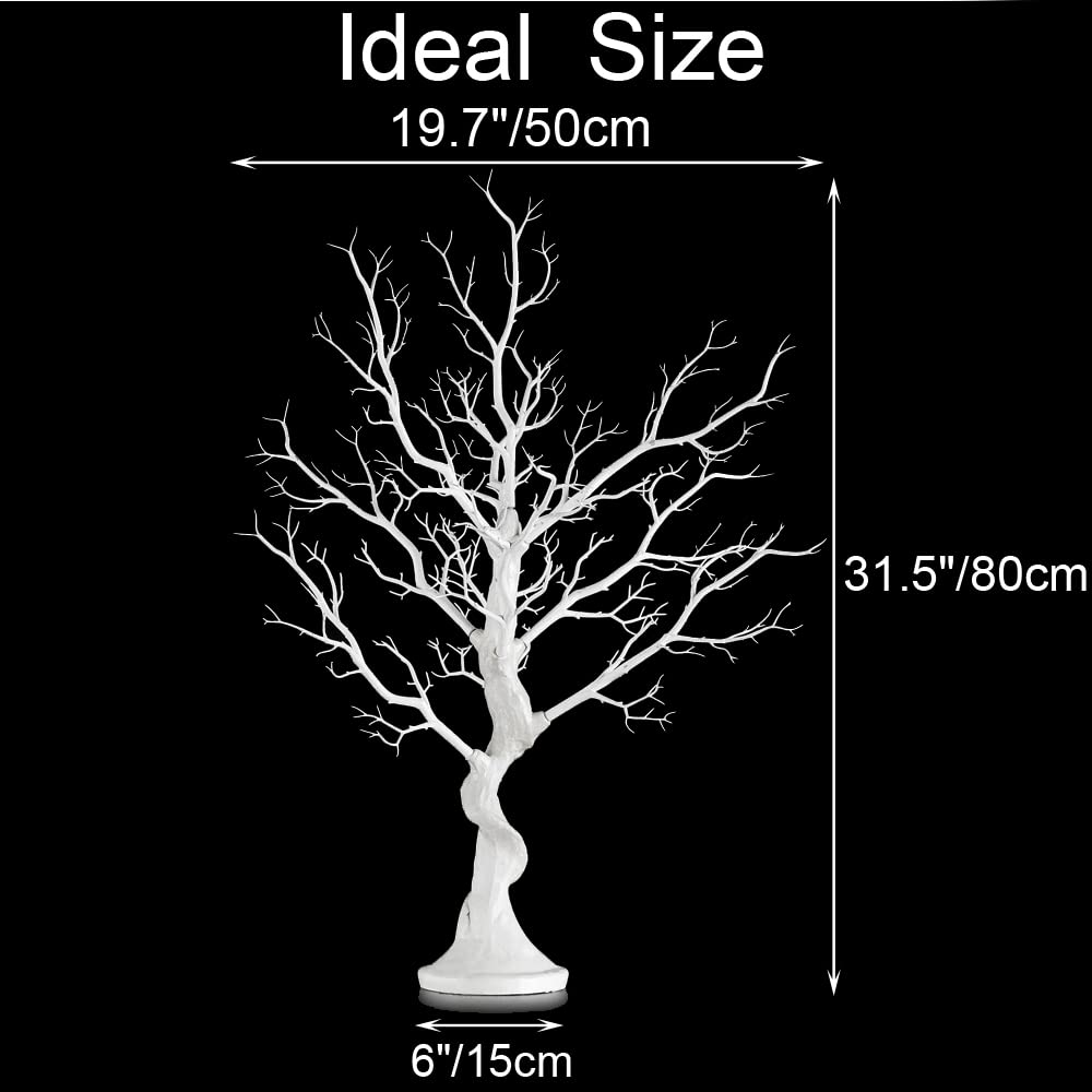 White Artificial Trees Twig Tree - 80cm Tall Fake Christmas Tree for Table Centrepiece Ornament Display Tree Easter Tree Inweder Wishing Tree for