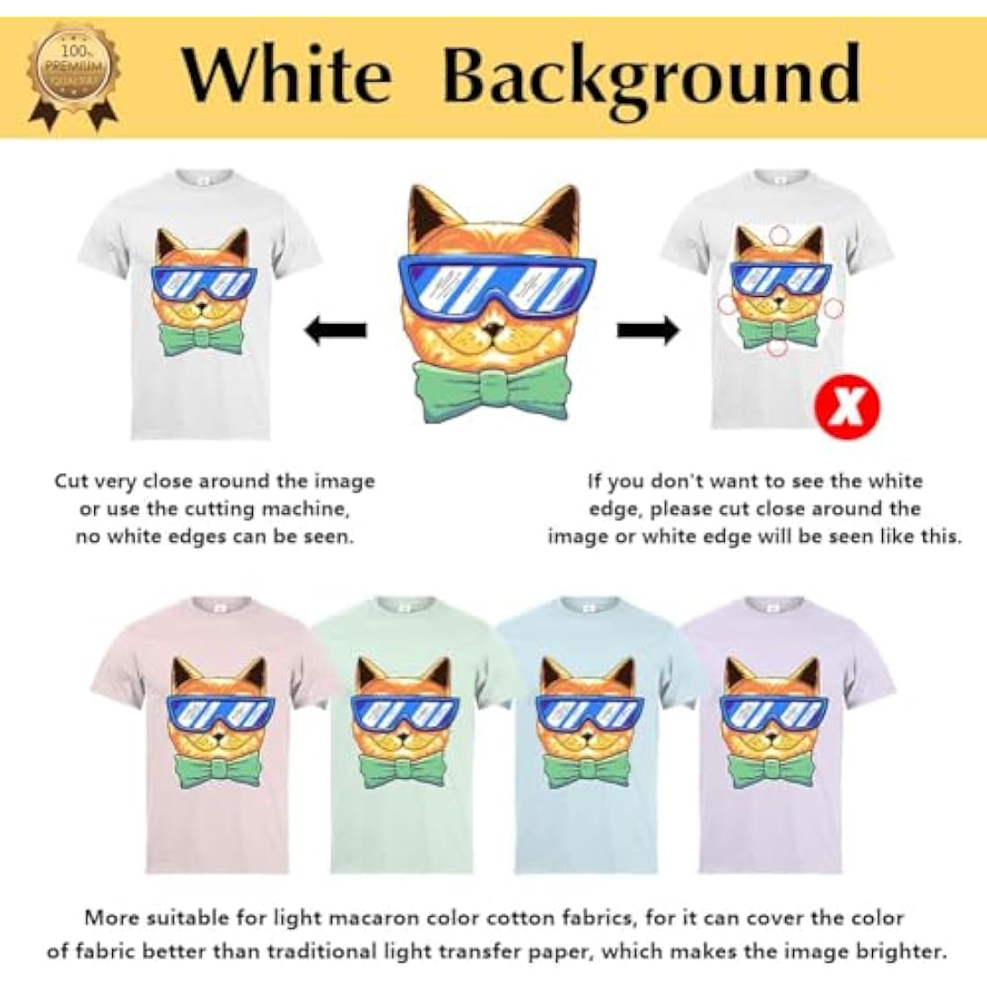 TransOurDream Tru-Transfer Paper - 100 Sheets A4 Inkjet Heat Transfer Paper Iron On Transfer Paper 2.0 for White and Light T Shirts Fabrics NO Mirror Print,Easy to Use (TRANS-2-100)