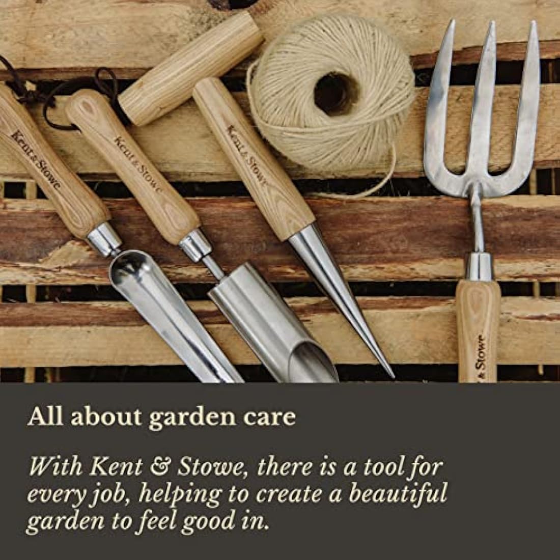 Kent & Stowe Stainless Steel Perennial Spade, Pointed Head Garden Spade for Easy Slicing Through Roots, All Year Round Garden Tools Made from Stainless Steel and Ash Wood