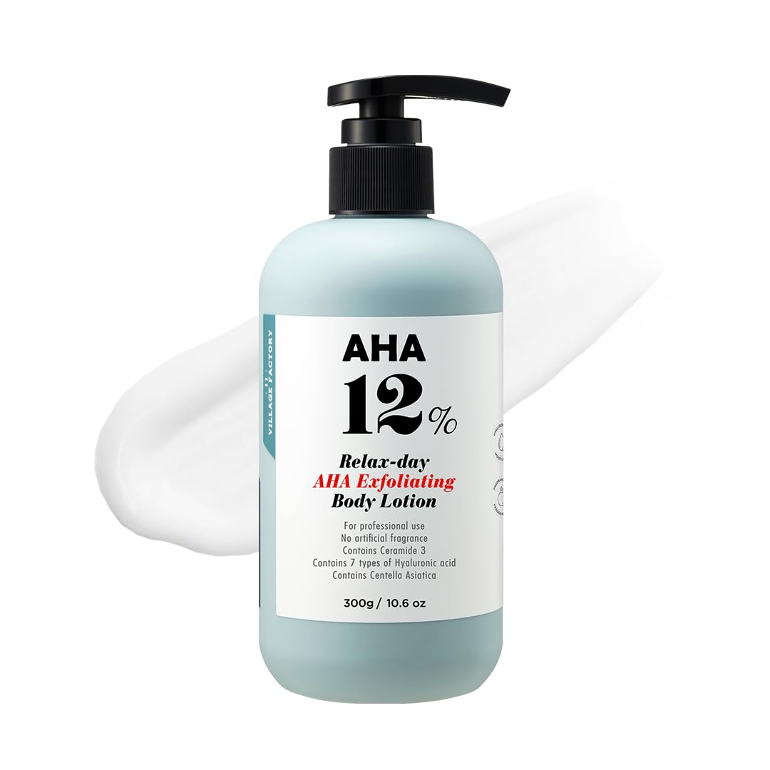 [VILLAGE 11 FACTORY] AHA EXFOLIATION BODY LOTION (1x 300g) Korean skincare - 12% Glycolic Acid - Hydrating & Smoothing Formula for Sensitive Skin -