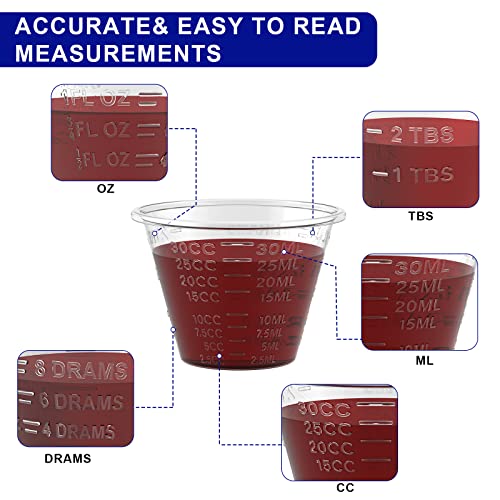 ReliMedPro Graduated Small Plastic Medicine Cups, Bulk Pack of 1000, 1 OZ (30ml) Measuring Cups for Liquid Medication, Paint, epoxy, Pills and Resin