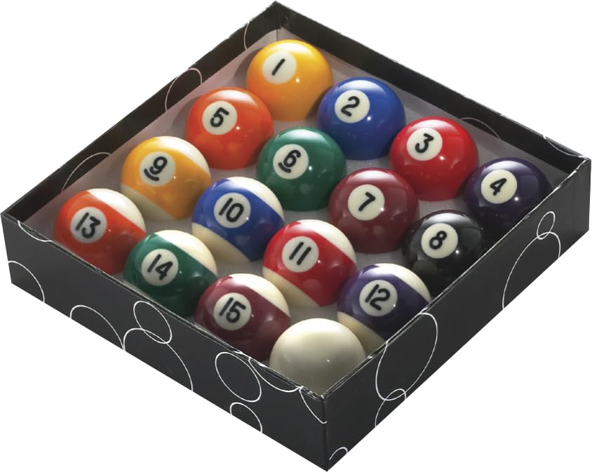 PowerGlide 16 Ball Pool Billiards Set | Spots and Stripes | Tournament | 2" / 51.0mm Diameter | Boxed