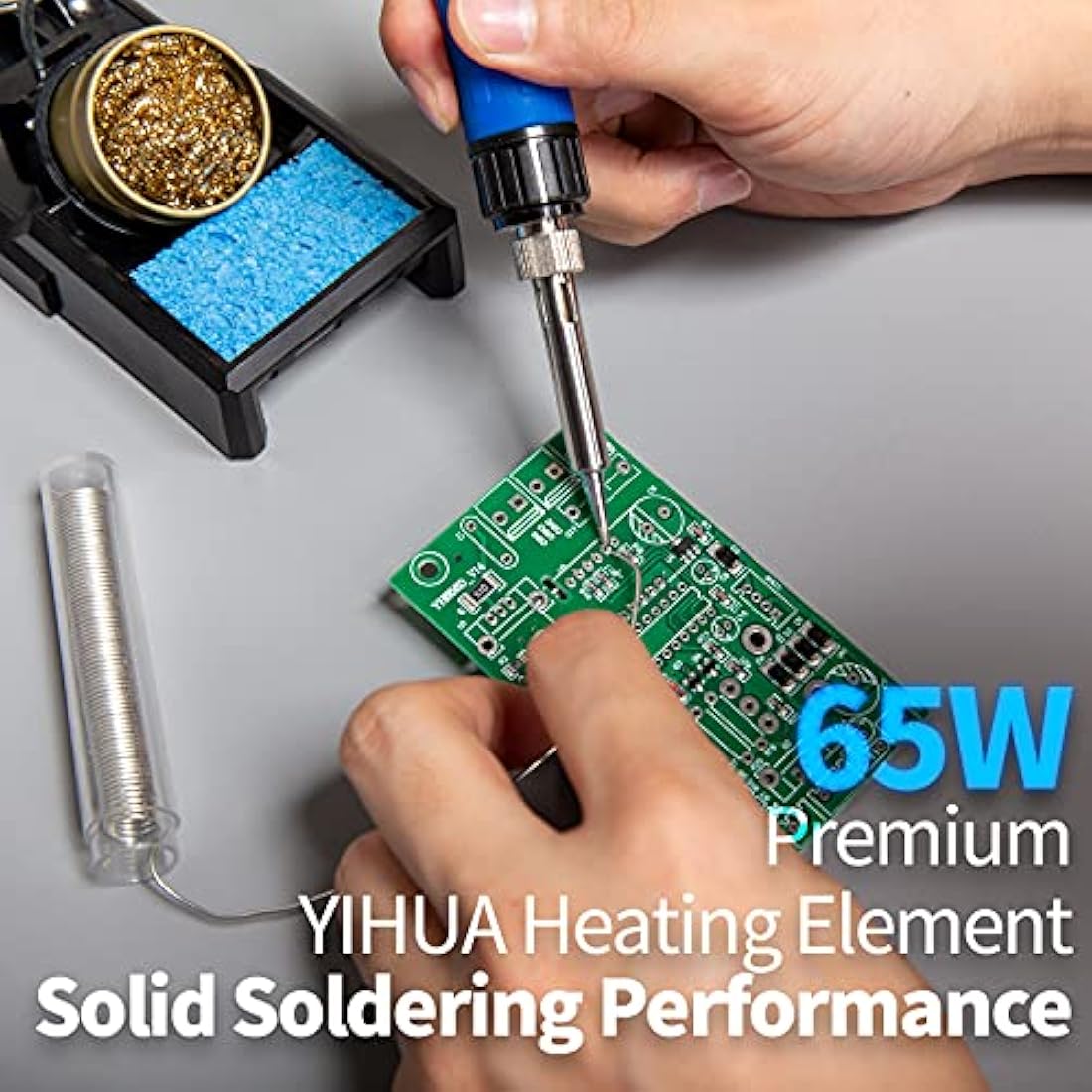 YIHUA 928D-III Portable Digital Soldering Iron Kit with Temperature Stabilization Function and LED Display for Soldering & Desoldering(UK Plug)
