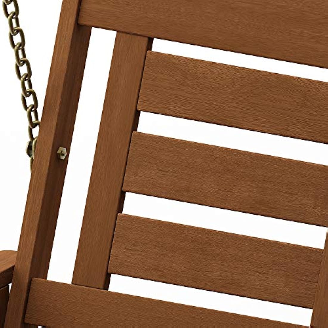 Furinno Tioman Hardwood Single Hanging Porch Swing with Chain, Natural