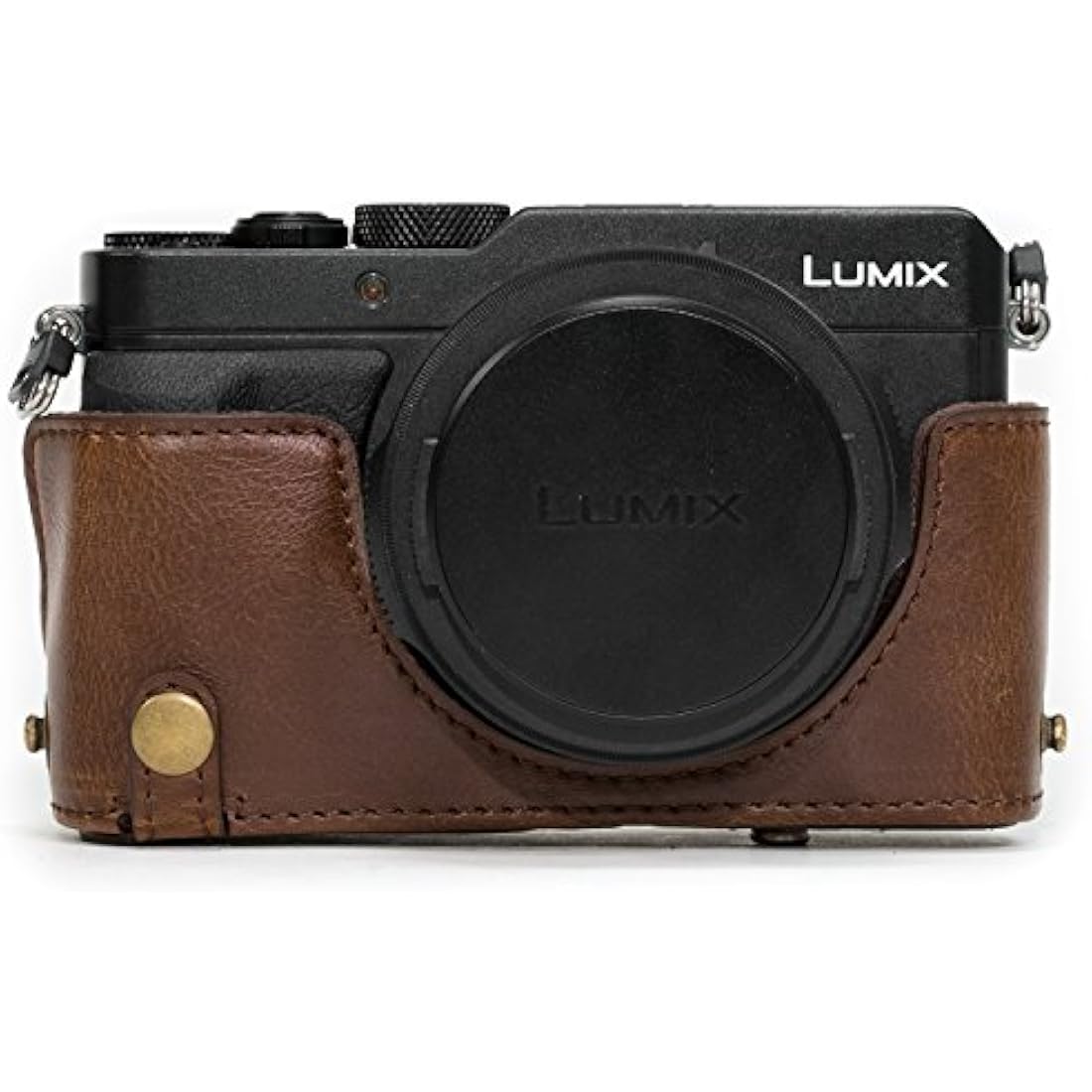 MegaGear MG662 "Ever Ready" Protective Leather Case Bag for Panasonic Lumix LX100/DMC-LX100 Camera - Dark Brown