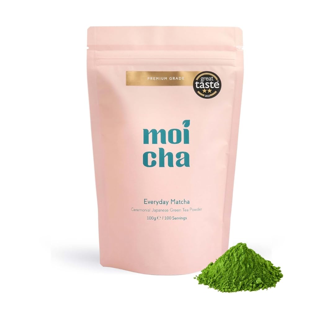 MOICHA Organic Japanese Matcha Green Tea Powder, 100g | Premium Ceremonial Grade | Single origin from Uji Japan | Enjoy in Matcha Latte or as a Tea