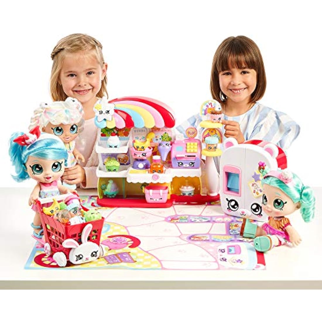 Kindi Kids Kitty Petkin Supermarket, 2 Shopkin and vinyl playmat, Multi-Colour