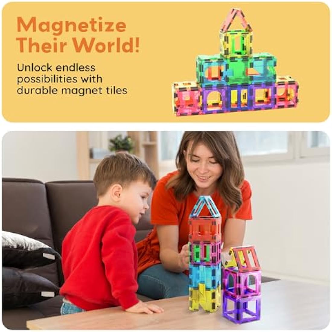 PicassoTiles PT42 Designer Artistry Kit 42pcs Set Magnet Building Tiles Clear Colour Magnetic 3D Building Block - Creativity Beyond Imagination! Educational, Inspirational, Conventional, Recreational