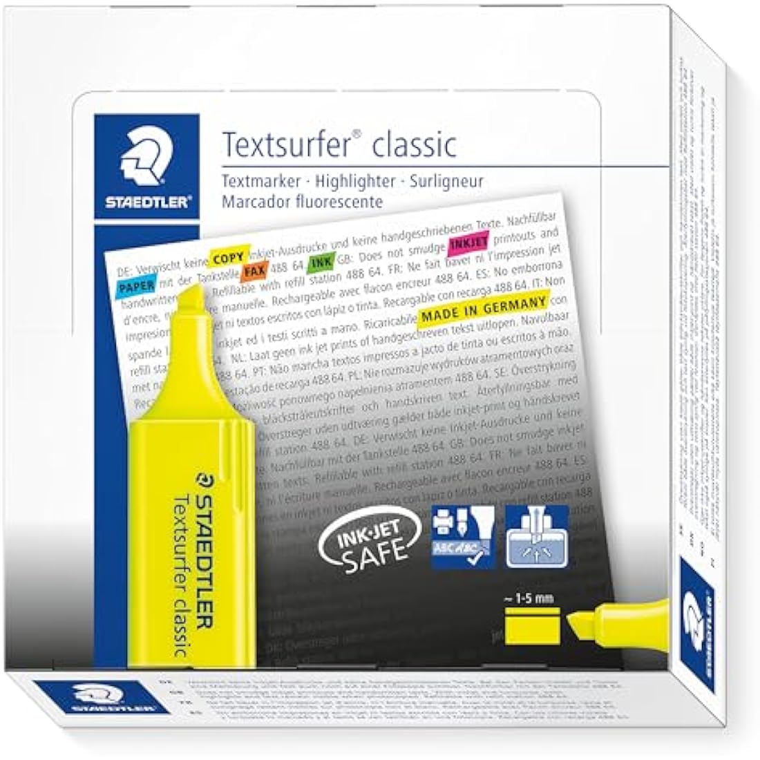 STAEDTLER 364-1 Textsurfer Classic Highlighter - Yellow (Box of 10)