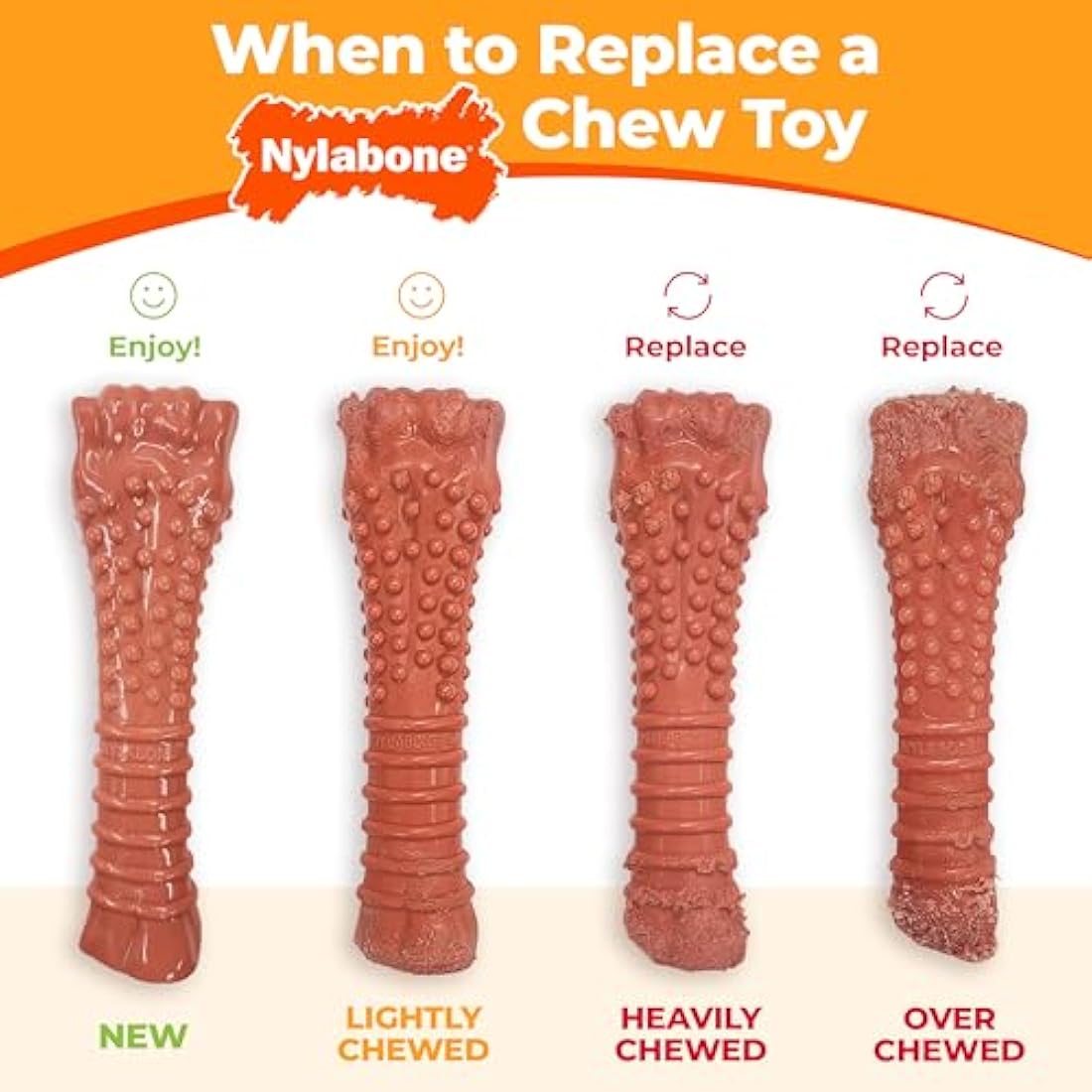 Nylabone Dura Chew Extreme Tough Dog Chew Toy Bone, Bacon Flavour, XL, for Dogs over 23 kg