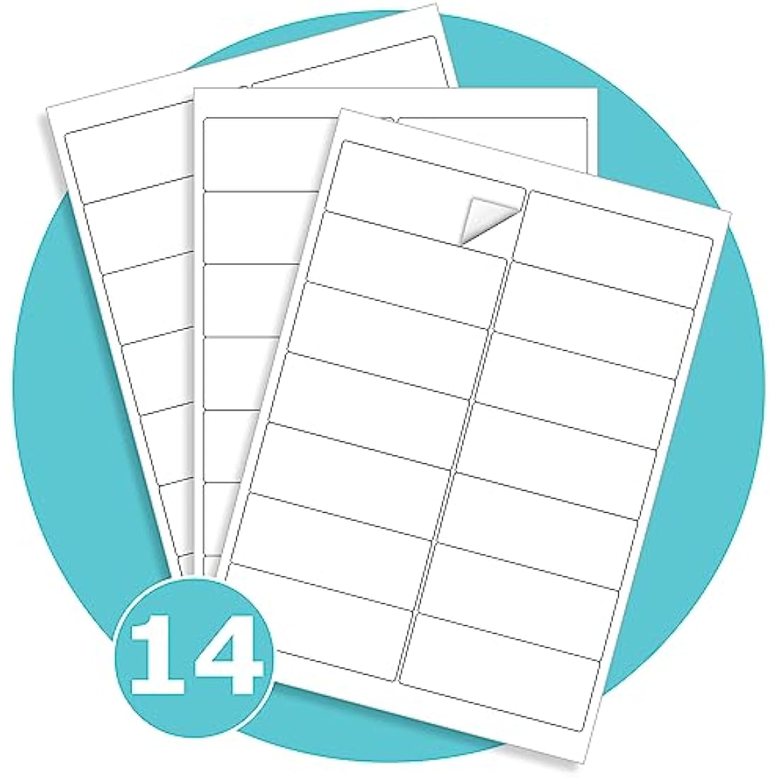 Triplast 100 x Multipurpose A4 Label Sheets - 14 Labels Per Sheet (99 x 38mm Each) - Easy Peel White Labels for Inkjet & Laser Printer - Address Labels, Shipping Labels, File Labels, DIY Stickers