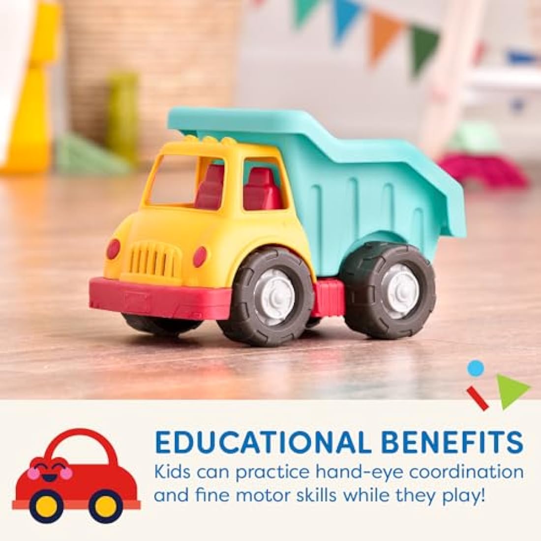 Battat – Wonder Wheels – Dump Truck For Toddlers – Moveable Parts – Durable & Sturdy Construction Toy – Recyclable
