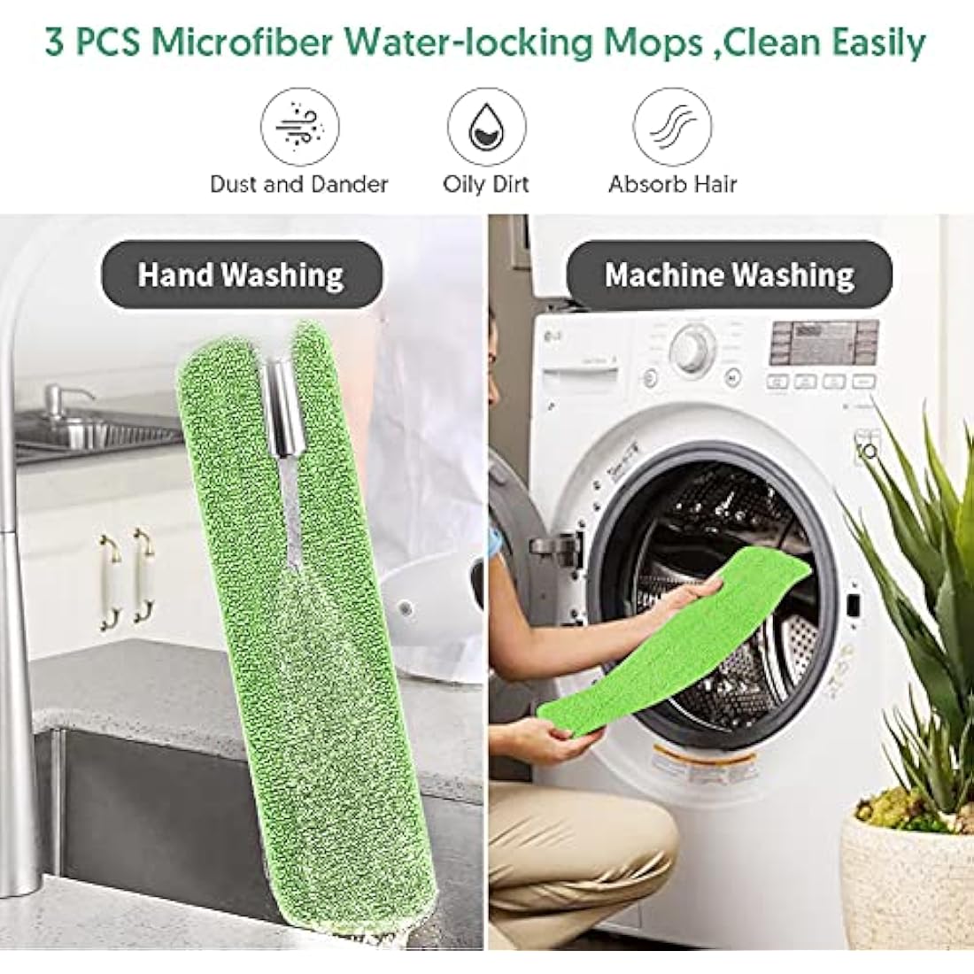 Spray Mop for Floor Cleaning, ILAVCOOL Microfiber Floor Mop with 3 Reusable Pads 550ML Refillable Bottle for Cleaning Laminate, Tile, Wood, Hardwood