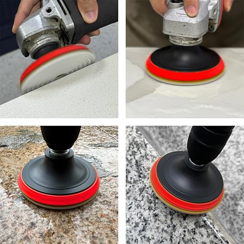 Waies 11 Packs 5 Inch Diamond Polishing Pads with M14 Backer Pad 9 PCS Wet/Dry Polish Pad Kit for Drill Grinder Polisher 50-10000 Grit Pads for Marble Tile Quartz Granite Concrete Countertop