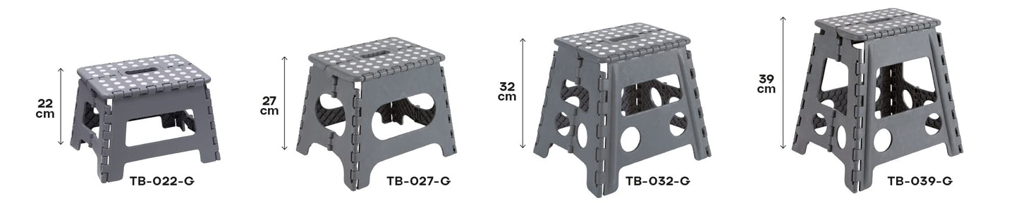 Arregui TB-027-G - Multi-Purpose Folding Stool, 290 x 220 x 270mm, Grey.