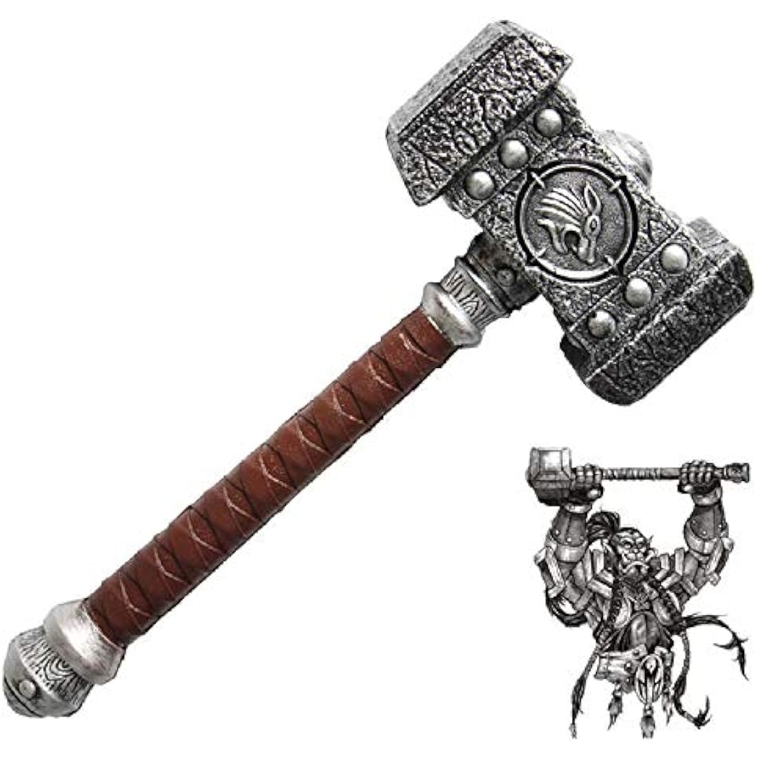 damdos Cosplay Prop Medieval Foam Block Battle Hammer Wow Warcraft Ogrim Doomhammer 54cm Destroy Thor Hammer Birthdays Gifts