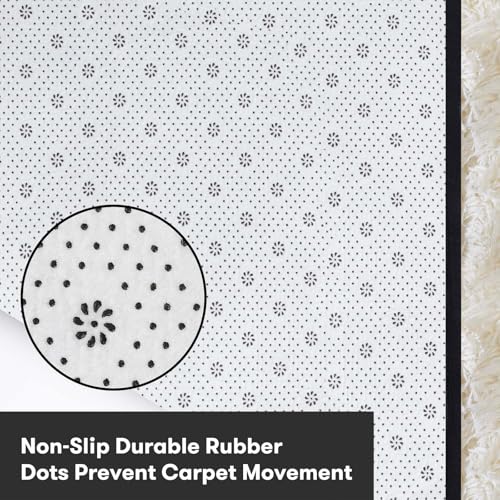 JOJOSEE Rugs Living Room, 160 x 230 cm Cream Area Rug, Anti Slip Soft Fluffy Shaggy Extra Large Floor Carpets Mat for Bedroom, Nursery Bedside(Cream,