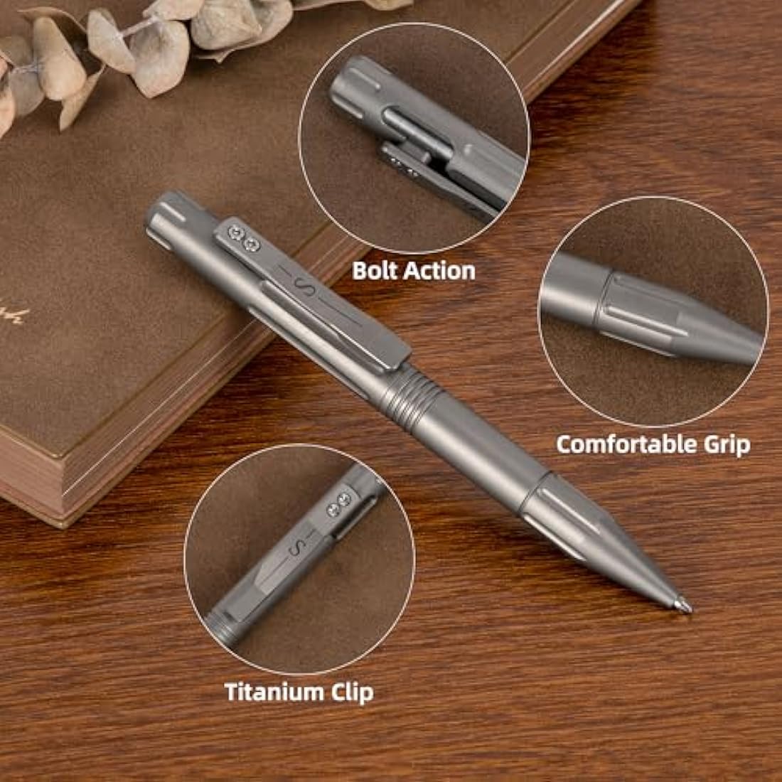 SMOOTHERPRO Titanium Bolt Action Pen | Compatible With Parker Refill | Retractable Refillable Metal Pen | for Men Women Business Writing Office Signature(GT03) | Color Multicolor