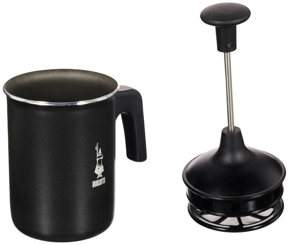 Bialetti CD Tuttocrema-166 ml Tuttocrema-Manual Milk frother with a Capacity of 166 ml, Plastic, Black, 30 x 20 x 15 cm