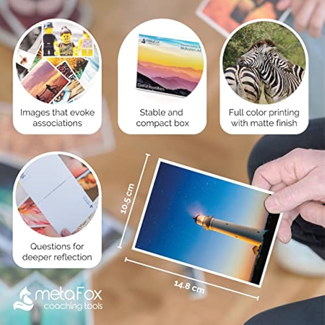 metaFox The World of Emotions Postcard Pack | 52 cards for coaching and therapy | Master your emotions and develop your emotional intelligence