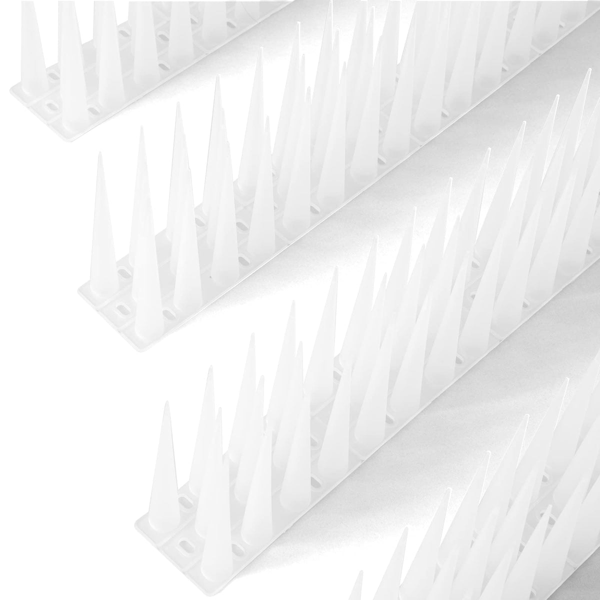 OFFO Bird Spikes High for Anti Pigeons Spikes to Keep Bird or Animals Away, Fence Spikes of Bird Deterrent Covers 12m, Height 10cm,Frosted Clear