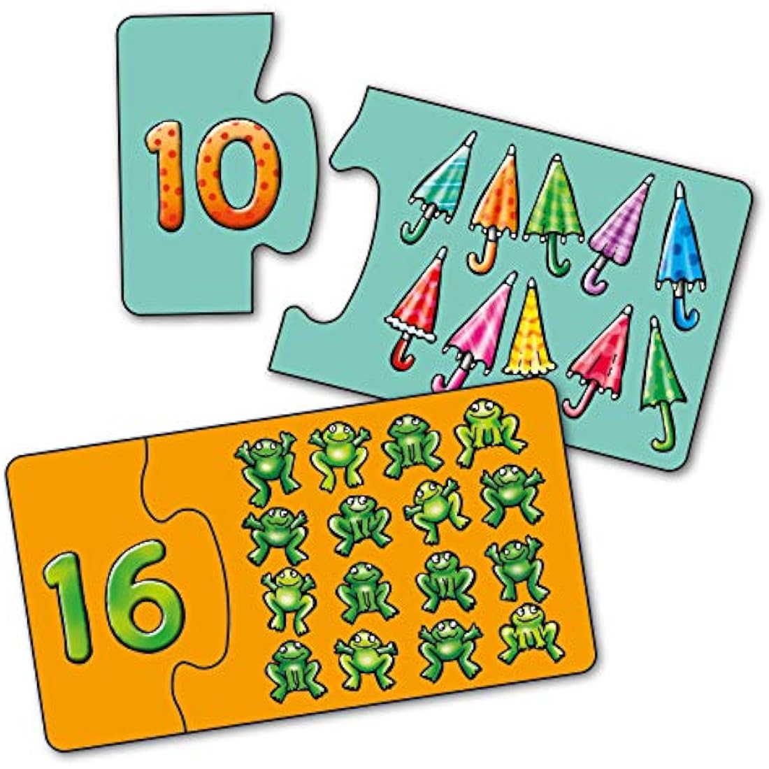 Orchard Toys Match and Count Jigsaws, Learn to Count from 1-20, Match Number and Picture, 20 in a Box, Educational, Number Skills for Kids Age 3+