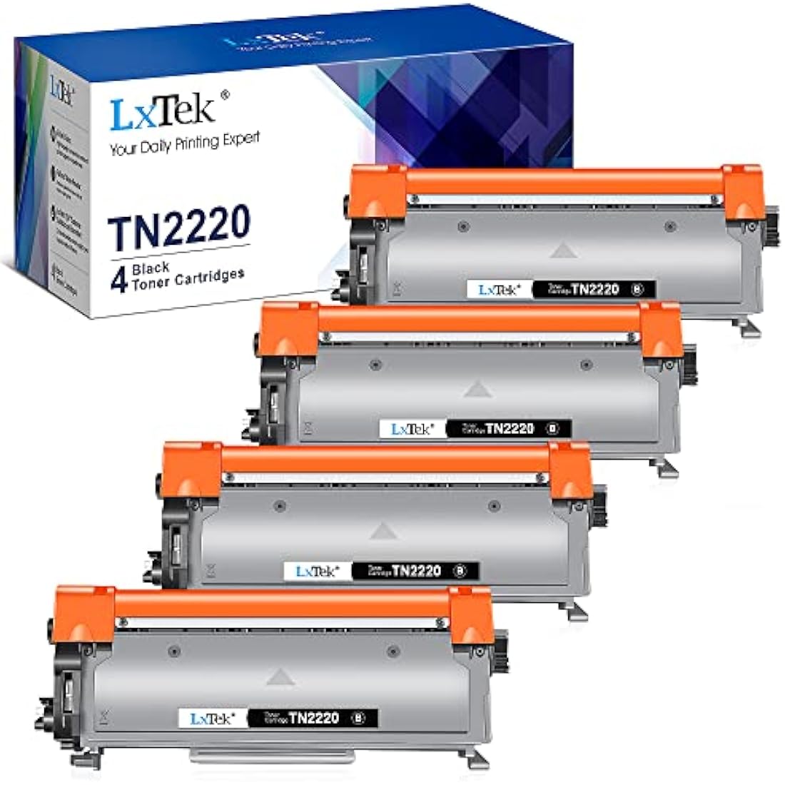 LxTek Compatible Toner Cartridge Replacement for Brother TN2220 TN-2220 TN2010 TN-2010 for Brother HL-2130 HL-2240 MFC-7360N HL-2240D HL-2250DN HL-2270DW DCP-7055W DCP-7060D 7070DW(Black,4-Pack)