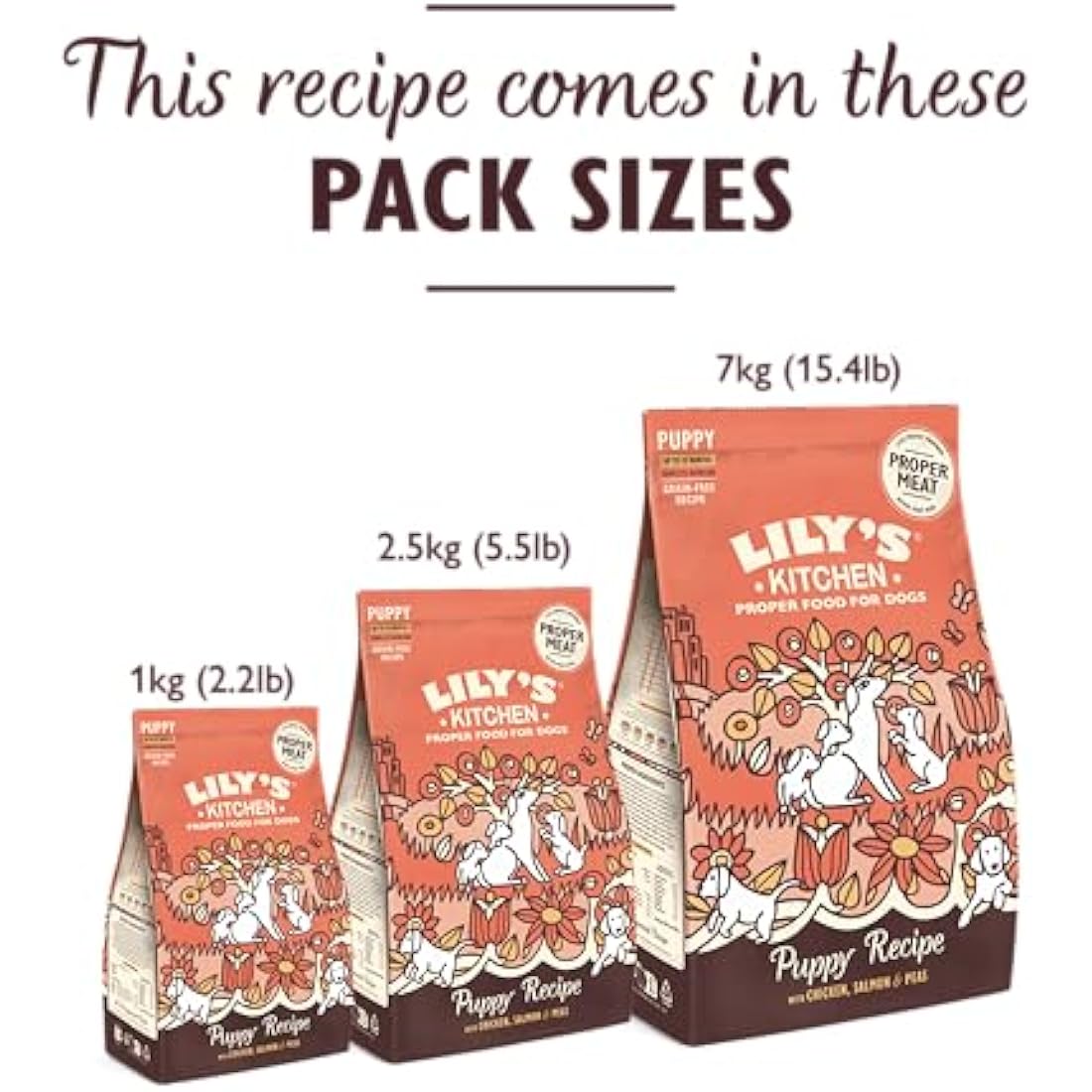 Lily's Kitchen Made with Natural Ingredients Puppy Dry Dog Food Chicken, Salmon & Peas Grain-Free Recipe 7kg