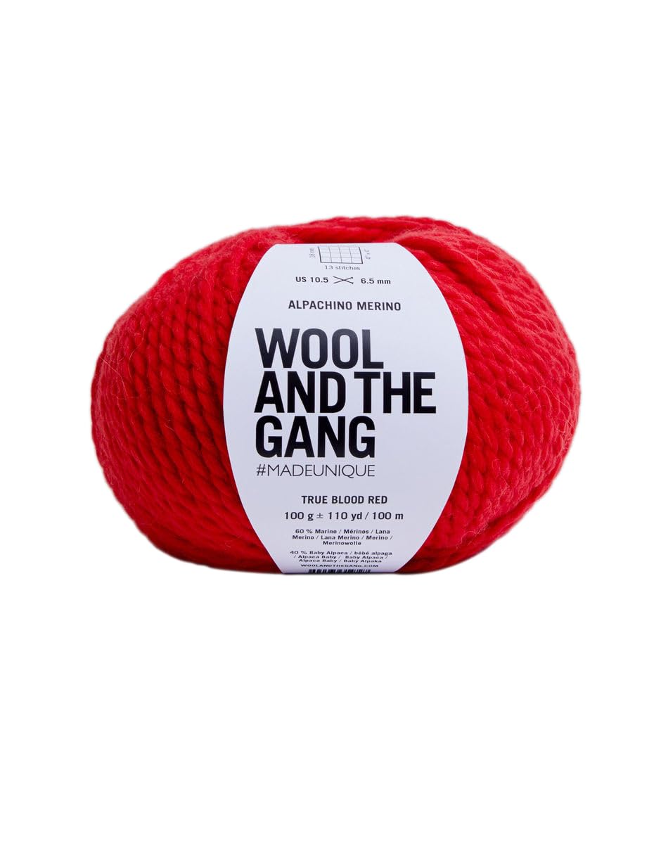 Wool and the Gang Yarn Alpachino Merino, Blood Red (95), 100g