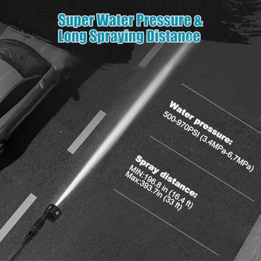 Cordless Pressure Washer Portable with 21V 2x Batteries, Portable High Power Washer Jet Wash Tool Cleaner with 6 IN 1 pray Nozzles, Soap Dispensing Bottle 5 m Washer hose for Car Garden Home Patio
