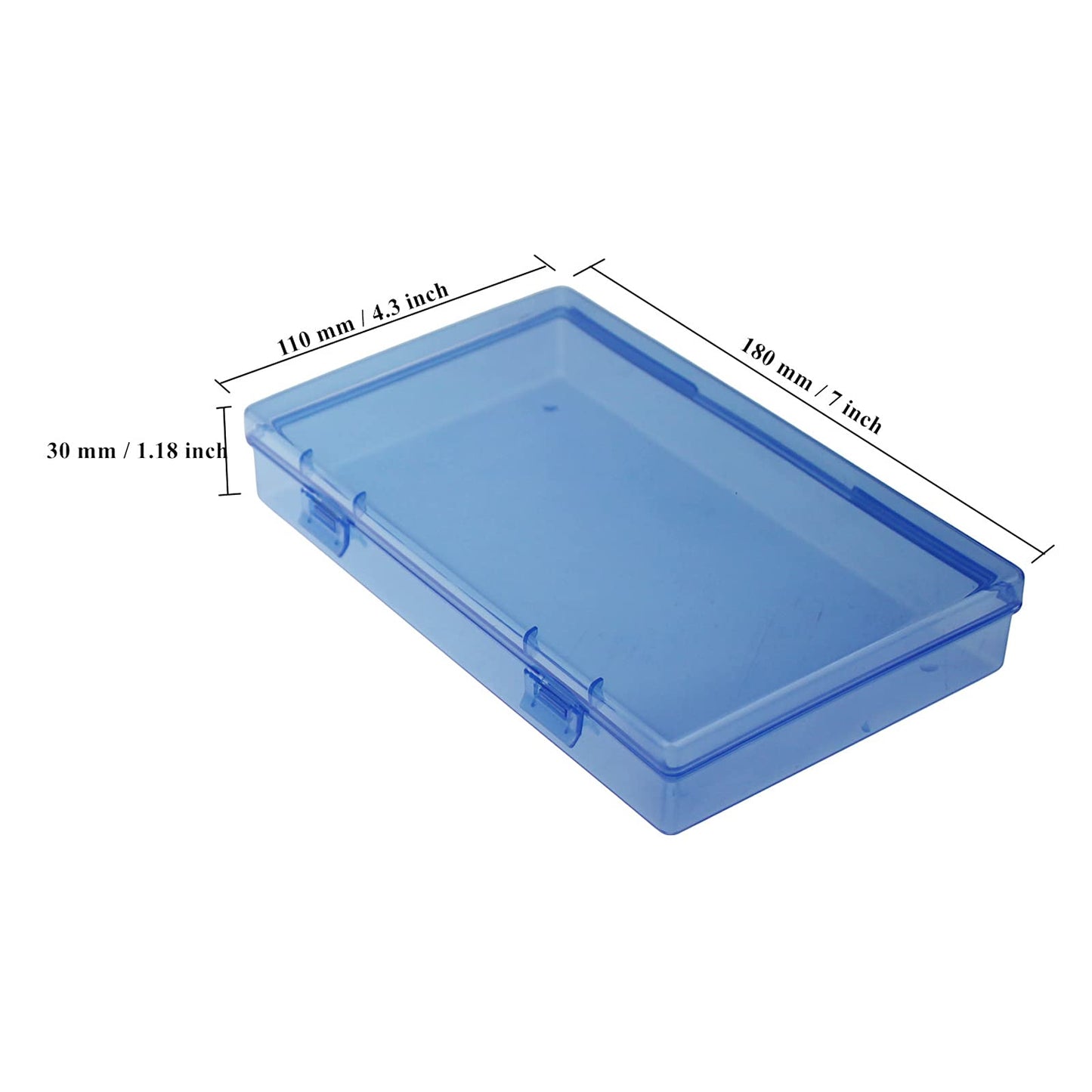 Goodma 4 Pieces Rectangular Plastic Storage Boxes, Blue, 180x110x30mm