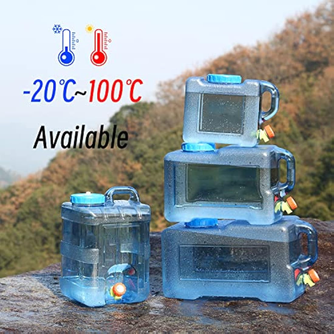 Sparkstarses Water Container, 20L Water Container with Tap, Camping Water Carrier, Plastic Water Tank for Kitchen, RV, Van, Truck, Camping, School, Hospital, Outdoor, Garden