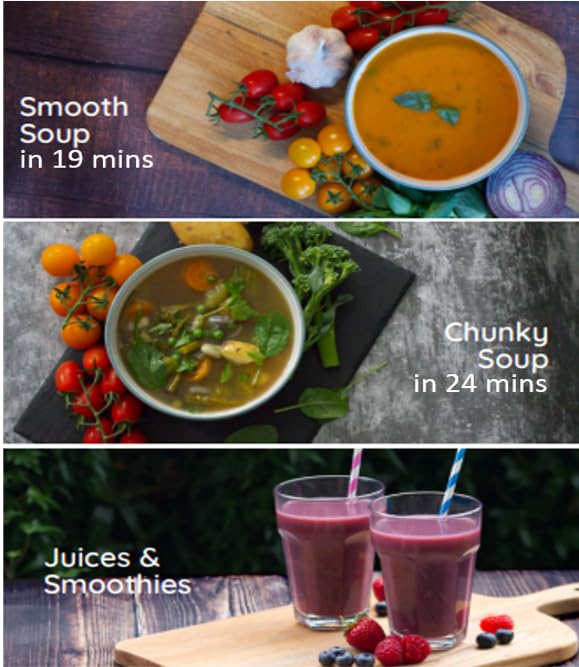 JustMe. The smallest soup maker,the biggest results. Soups maker and smoothie blender. Auto-clean. White. 5 programs. Easy healthy cooking.