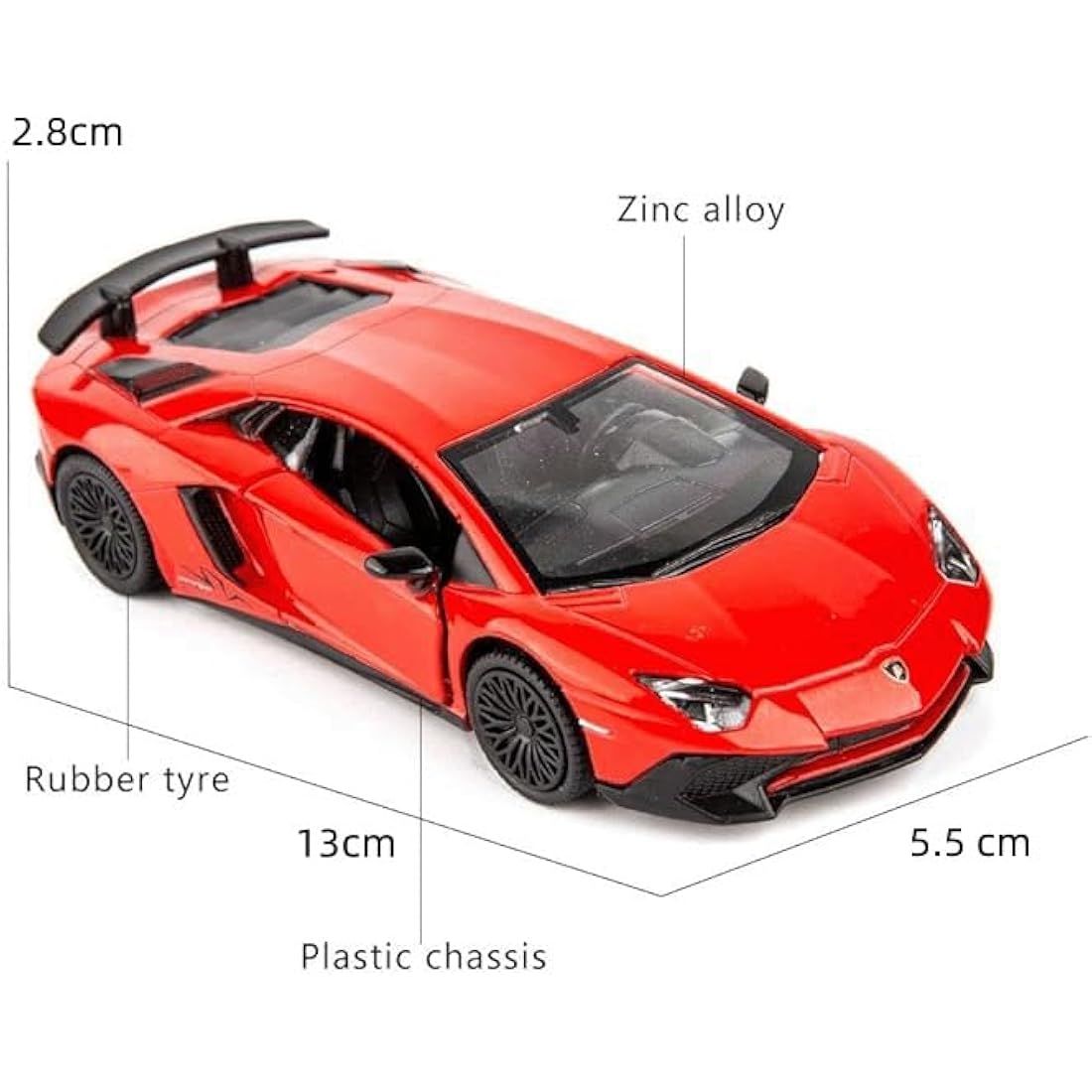 TGRCM-CZ 1/36 Scale Lamborghini Aventador LP770-4 Casting Car Model, Zinc Alloy Toy Pull Back Vehicles Toy Car for Toddlers Kids Boys Girls Gift (Red)
