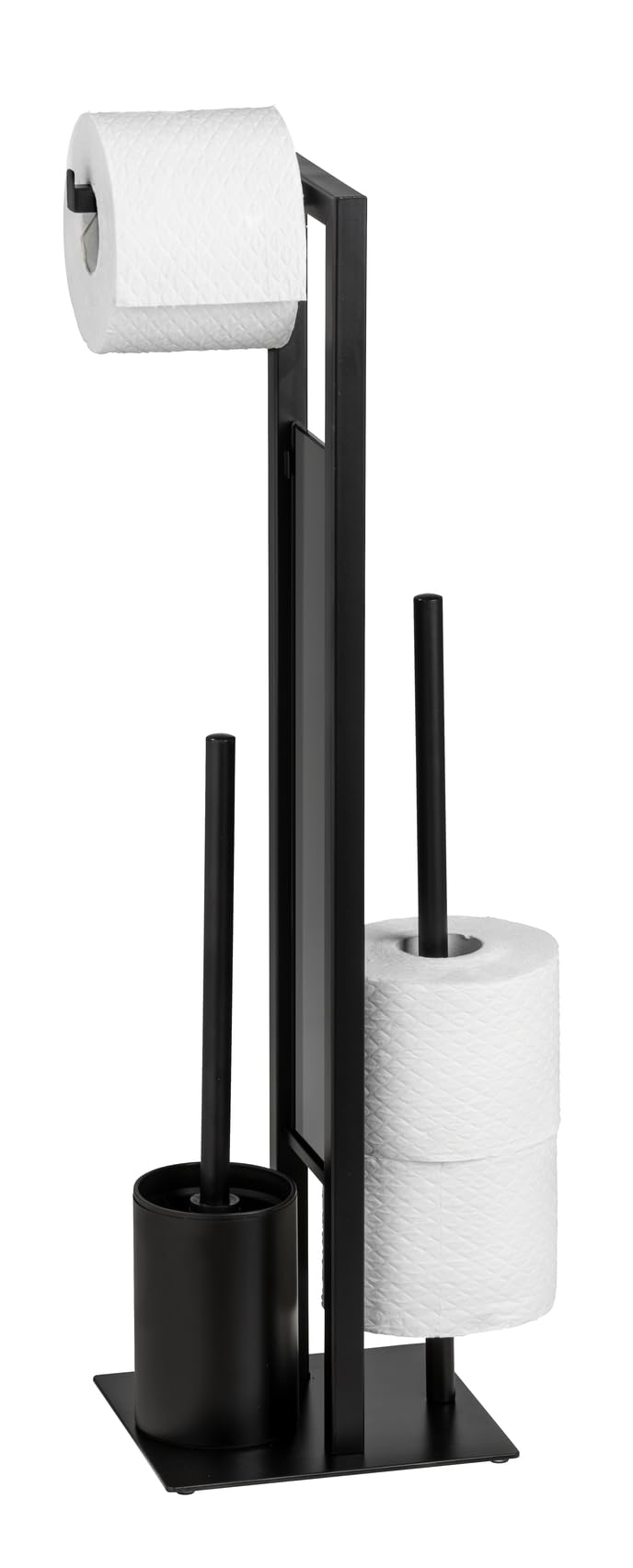 WENKO Rivalta Toilet Brush Holder, Steel, matt Black, 70 x 20 x 18 cm