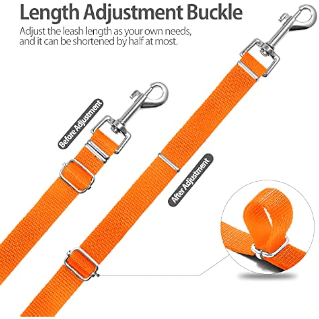 Training Lead for Dogs 15m/50ft Adjustable Long Line Dog Lead for Puppy Medium Large Dogs with Padded Handle & Storage Bag (Orange)