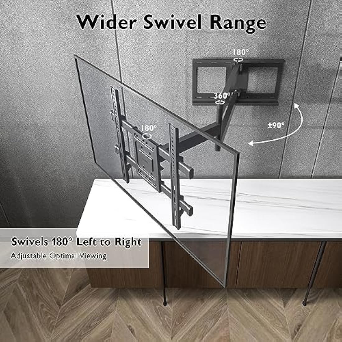 BONTEC TV Wall Bracket, Universal TV Wall Mount for 32-70 Inch, Extra Long Articulated Arm 850mm, Tilt Swivel Rotate Full Motion, VESA Wall Mount Max 400x400mm, 60kg Load
