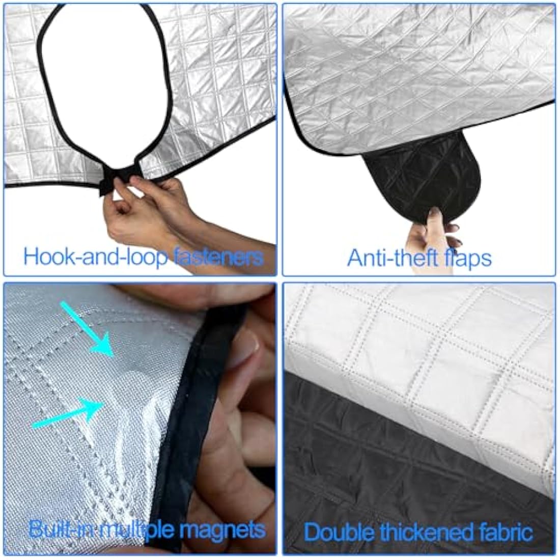 CICMOD Windscreen Cover Front Window Sunshade External Thermal Screen Wrap Cover for Fiat Ducato Peugeot Boxer Motorhome - Silver
