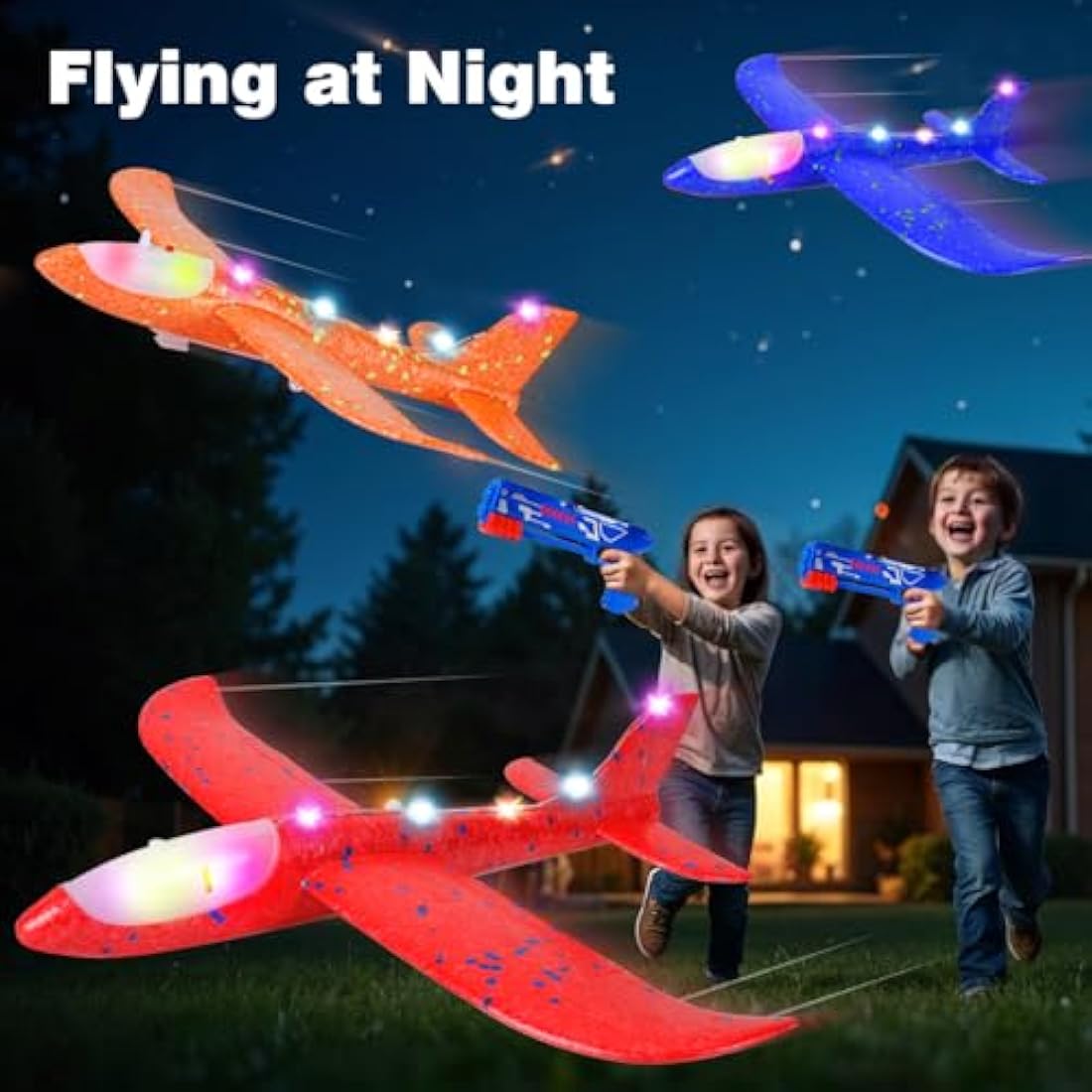 Winstico Boys Toys Age 4 5 6 7 8 9 Year Old Boy Gifts, Airplane Launcher Toy with 3 Pack Foam Glider Planes, Outdoor Garden Toys Birthday Present Gift for Kids Age 3 4 5 6 7 8 9 Year Old Boys