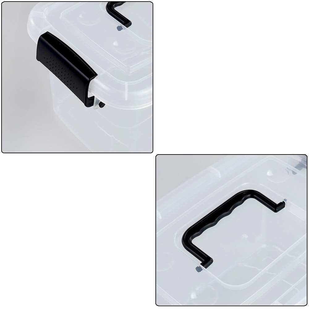 Uumitty 6 Packs Plastic Storage Box, 5 Litre Small Storage Organizer Bin