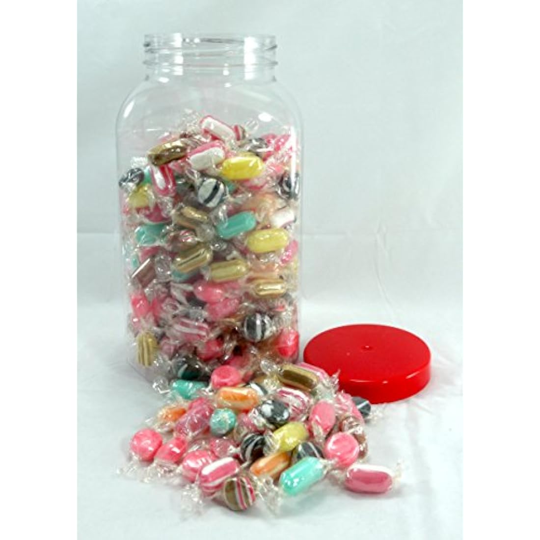 Pack of 10 Large Empty Clear Plastic Jars with Screw lids for Sweets by Britten & James®. Sweetshop Style 4.5litre Capacity. Great for Parties, Weddings, Kitchen Food Storage, Flour, Cereals, Pasta.