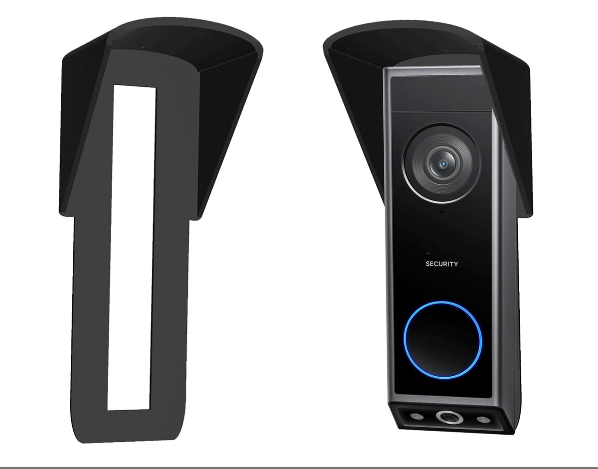 Gestech Weather Rain Cover for Eufy 2K E340 Dual Cam Doorbell Rain Cover for Eufy E340 Wireless Battrey Version No Drill Anti Glare