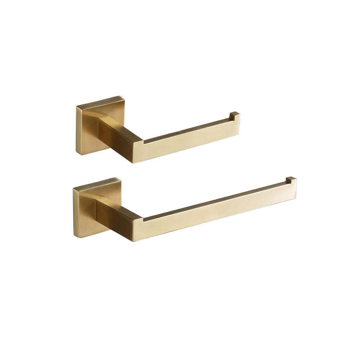 Bathroom Hardware Set,2-Pieces Brushed Gold Accessories 304 Stainless Steel Wall Mounted Bathroom Hardware 2-Piece Set Towel Rack and Toilet Paper