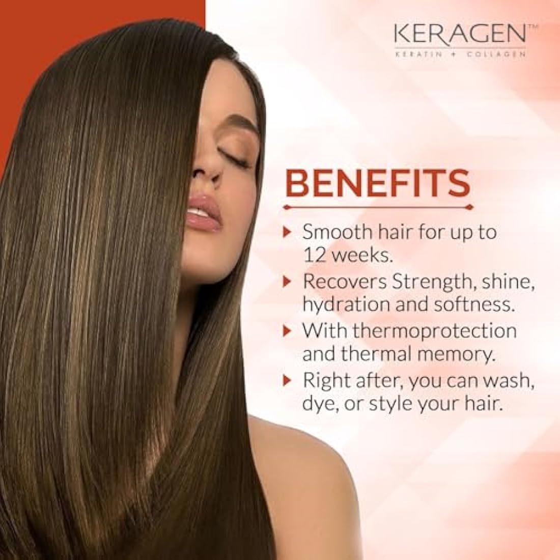 Keragen Brazilian Keratin Hair Smoothing Treatment - Blowout Straightening System - Forte 16oz