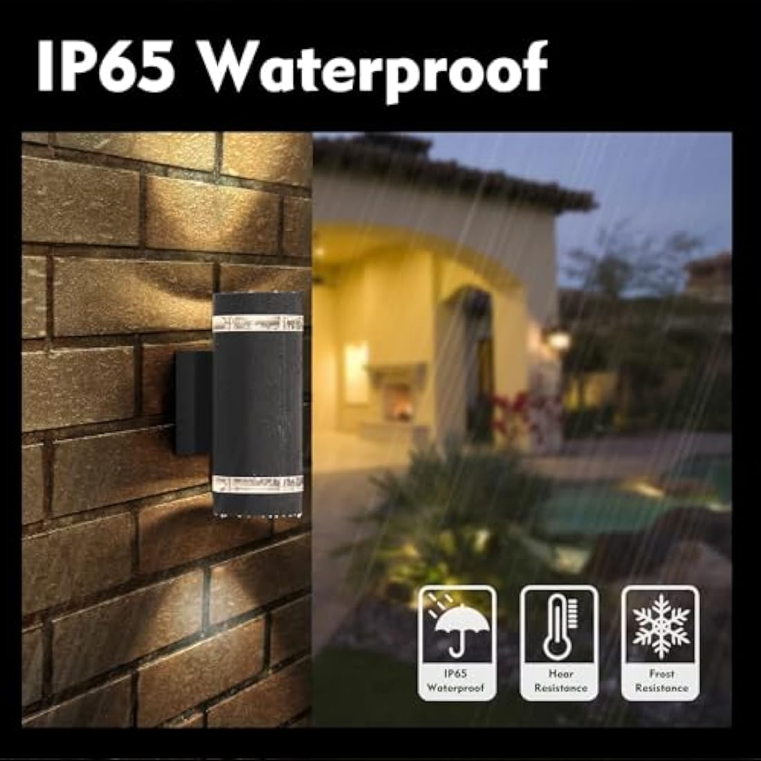 CELAVY Outdoor Wall Lights Up Down, Outside Wall Lights Mains Powered, IP65 Front Door Porch Light GU10 Aluminium, External Electric Round LED Lighting Lamp Wall Mounted for House 2 Pack, Grey